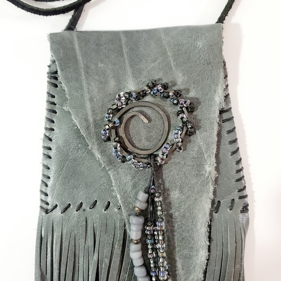 Artisan Hand Stitched Soft Leather Keepsake Bag - Picture 3 of 7